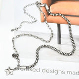 QUEENKISS NC661 Star Smiley 925 Sterling Silver Pendant Necklace