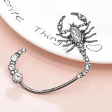 Gun Scorpion Crystal Right Ear Cuff Earrings for Women Exaggerated Personality