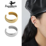 925 Sterling Silver INS Smooth Ear Cuff Clip Earrings For Women