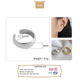 925 Sterling Silver INS Smooth Ear Cuff Clip Earrings For Women