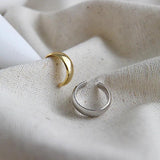 925 Sterling Silver INS Smooth Ear Cuff Clip Earrings For Women