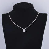 925 Silver Zircon Heart Necklace for Women