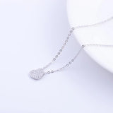 925 Silver Zircon Heart Necklace for Women
