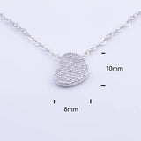 925 Silver Zircon Heart Necklace for Women