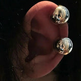 Classic Punk Ball Ear Cuff Clip On Earrings Rock Pea Earings