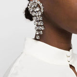 Stonefans Tassel Crystal Clip Earrings Rhinestone Ear Clip on Earrings