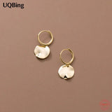 925 Silver 18K Plated Bumpy Disc Ear Clip Earrings
