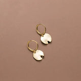 925 Silver 18K Plated Bumpy Disc Ear Clip Earrings