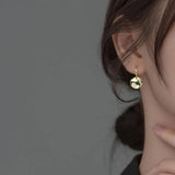 925 Silver 18K Plated Bumpy Disc Ear Clip Earrings