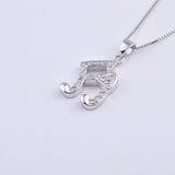 925 Silver Zircon Heart Musical Note Necklace For Women