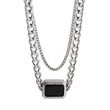 NC772 Double-layer Pendant Necklace Hip-hop Jewelry Gift