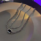 NC772 Double-layer Pendant Necklace Hip-hop Jewelry Gift