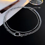 NC772 Double-layer Pendant Necklace Hip-hop Jewelry Gift