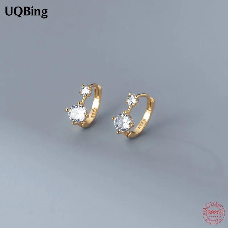 18K Plated CZ Zircon Clip Earrings for Women