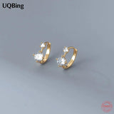 18K Plated CZ Zircon Clip Earrings for Women