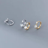 18K Plated CZ Zircon Clip Earrings for Women