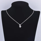 925 Silver Zircon Round Gems & Heart Necklaces For Women