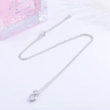925 Silver Zircon Round Gems & Heart Necklaces For Women