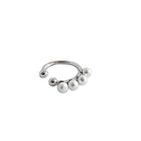 S925 Circle Pearl Clip Earrings Ear Cuff Women 1pc