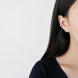 S925 Circle Pearl Clip Earrings Ear Cuff Women 1pc