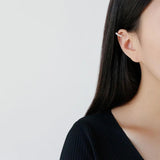 S925 Circle Pearl Clip Earrings Ear Cuff Women 1pc