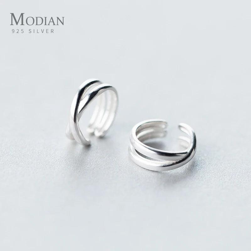 925 Sterling Silver Prevent Allergy Charm Clip Earrings