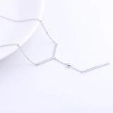 Geometric 925 Silver Long Y Branch Bead Necklaces For Women