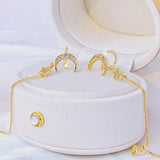 JUWANG Star Moon Goddess 14K Earring for Women