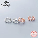 Trustdavis 925 Silver Geometric Love Heart Ear Cuff Clip Earrings DS2338