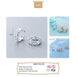 Trustdavis 925 Silver Geometric Love Heart Ear Cuff Clip Earrings DS2338