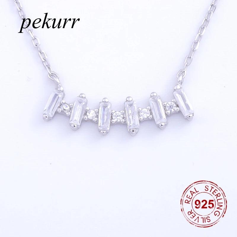 925 Silver Gem & Zirconia Beads Necklace Pandent for Women