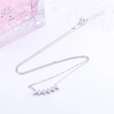 925 Silver Gem & Zirconia Beads Necklace Pandent for Women