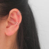 Trustdavis 925 Sterling Silver Asymmetric Ear Cuff Clip Earrings