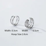 Trustdavis 925 Sterling Silver Asymmetric Ear Cuff Clip Earrings