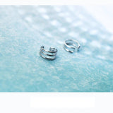 Trustdavis 925 Sterling Silver Asymmetric Ear Cuff Clip Earrings