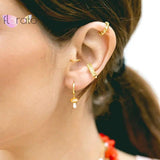 Crystal Ear Cuffs 24K Plated Earrings No Piercing