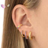 Crystal Ear Cuffs 24K Plated Earrings No Piercing