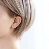 925 Silver Heart CZ Ear Cuff Clip Earrings for Women