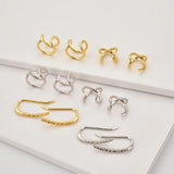 925 Silver Adjustable Ear Cuff Slim Earcuff Earring No Clips
