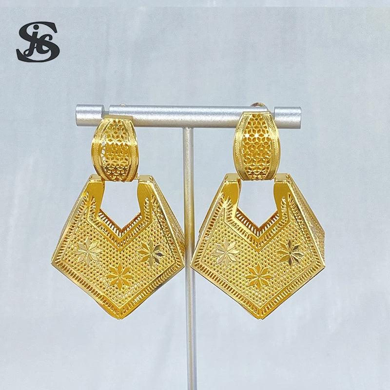 Dubai Snowflake 18K Plated Clip Earrings For Women