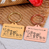 Family Love Keychain Family Member Pattern Parents Children Present Keychain
