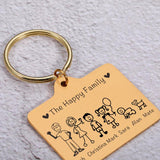 Family Love Keychain Family Member Pattern Parents Children Present Keychain