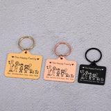 Family Love Keychain Family Member Pattern Parents Children Present Keychain