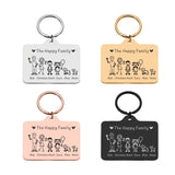 Family Love Keychain Family Member Pattern Parents Children Present Keychain