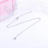 925 Silver Eiffel Tower Necklace Zircon Pendant Long Chain Jewelry