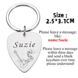 Personalized Guitar Pick Keychain Engraved Name Custom Gift
