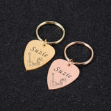 Personalized Guitar Pick Keychain Engraved Name Custom Gift
