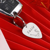 Personalized Guitar Pick Keychain Engraved Name Custom Gift