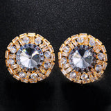 Stonefans Crystal Clip Earrings Rhinestone Bling Round Clip Earrings