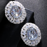 Stonefans Crystal Clip Earrings Rhinestone Bling Round Clip Earrings
